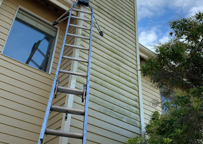 exterior of a house during cleaning